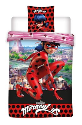 Miraculous Lady Bug dekbedovertrek 140x200cm Paris
