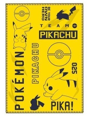 Pokemon fleece deken 100x140cm geel