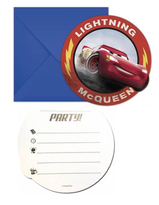 Disney Cars uitnodigingen Lightning McQueen