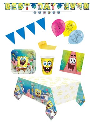 Spongebob feestpakket Deluxe - voordeelpakket 8 personen