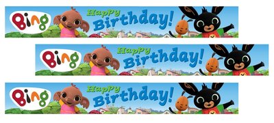 Bing het konijn Happy Birthday slinger - set van 3 stuks