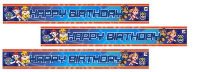 Paw Patrol Happy Birthday slinger - set van 3 stuks