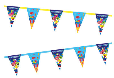 Gepersonaliseerde vlaggenlijn Baby Shark thema 200gr papier