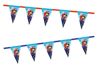 Gepersonaliseerde vlaggenlijn Super Mario thema 200 gr papier
