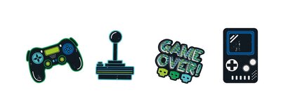 Gaming decoratie set - sticker figuren - 4 stuks