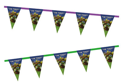 Gepersonaliseerde vlaggenlijn Ninja Turtles thema 200gr papier