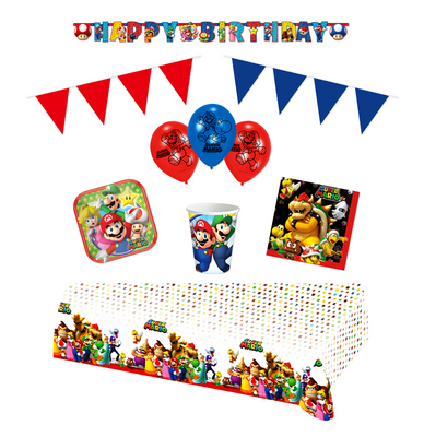 Super Mario feestpakket Deluxe - pakket voor 8 personen