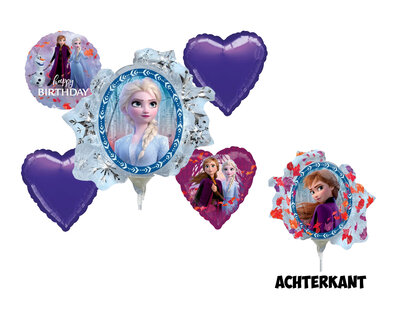 Disney Frozen folie ballonnen set Happy Birthday hearts