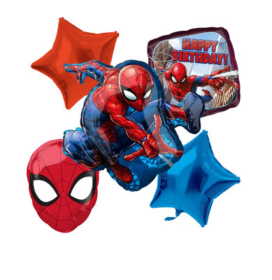 Spiderman folie ballonnen set Happy birthday Face