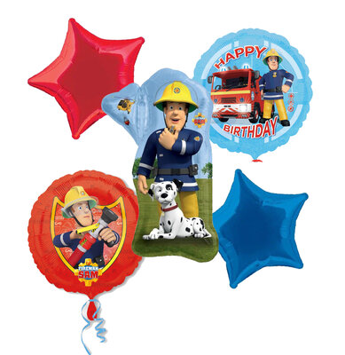 Brandweerman Sam folie ballonnen set Happy Birthday 5-delig