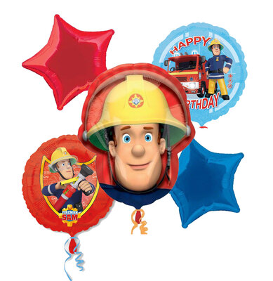 Brandweerman Sam folie ballonnen set Happy Birthday 5-delig A