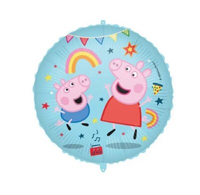 Peppa Pig folie ballon 43cm met ballongewicht en lint