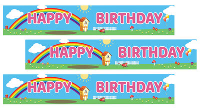 Happy Birthday slinger PPG - set van 3 stuks