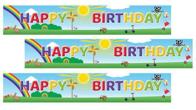 Happy Birthday slinger TTB - set van 3 stuks