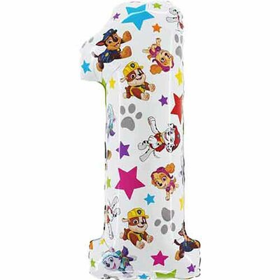 Paw Patrol folie cijfer ballon NR 1