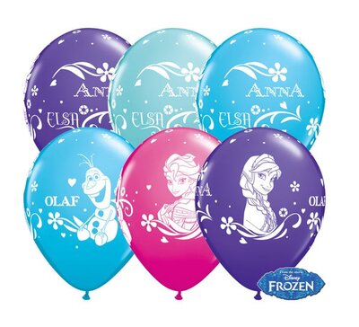 Disney Frozen ballonnen - 4 kleuren - 25 stuks