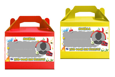 Gepersonaliseerde traktatie doosje Pokemon thema 8 stuks
