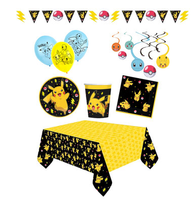 Pokemon Pikachu feestpakket Deluxe - voordeelpakket 8 personen