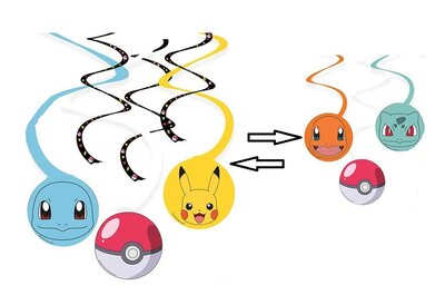 Pokemon plafond swirl decoratie slingers