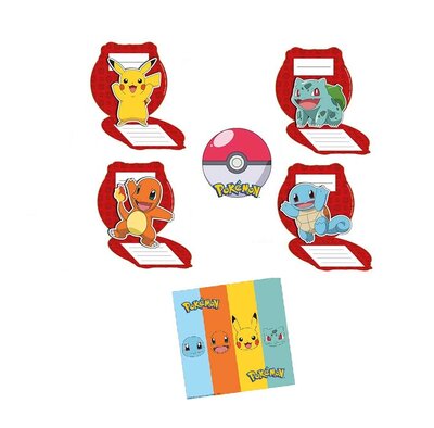 Pokemon uitnodigingen met envelop