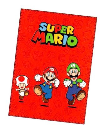 Super Mario fleece deken 100x140cm rood