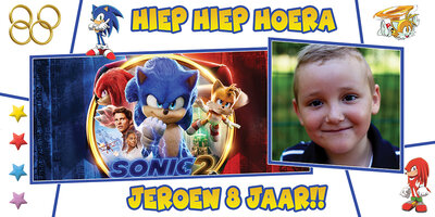 Gepersonaliseerde muurbanner Sonic thema