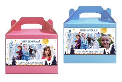 Gepersonaliseerde traktatie doosjes Disney Frozen thema 8 stuks