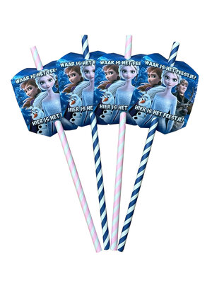 Disney Frozen rietjes personaliseerbaar - 10 stuks