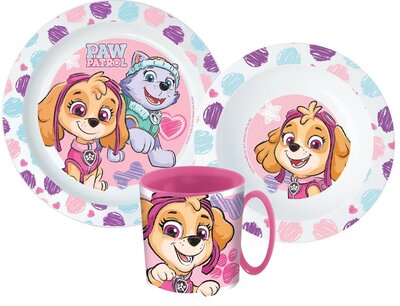 Paw Patrol kinderservies roze 3-delig