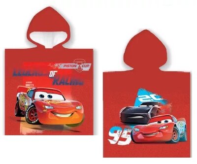Disney Cars poncho 50x100cm katoen rood