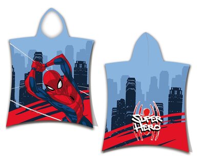 Spiderman poncho 50x115cm 100% katoen