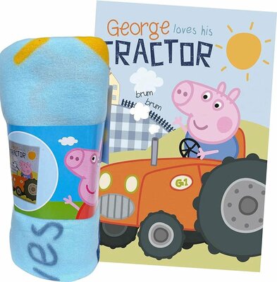 Peppa Pig fleece deken tractor