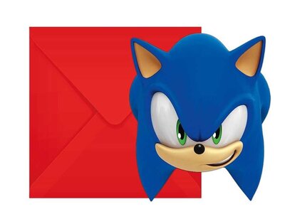 Sonic uitnodigingen met envelop