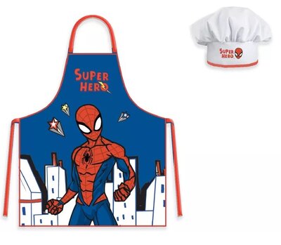 Spiderman kook- keukenset - schort en koksmuts