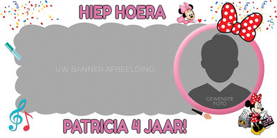 Gepersonaliseerde muurbanner Disney Minnie Mouse thema