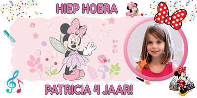 Gepersonaliseerde muurbanner Disney Minnie Mouse thema