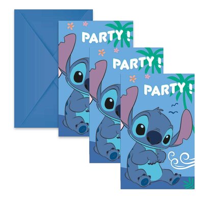 Lilo & Stitch uitnodigingen met envelop