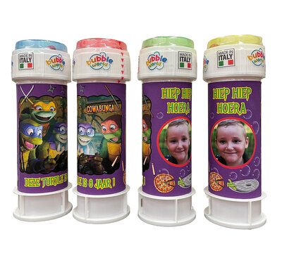 Ninja Turtles bellenblaas gepersonaliseerd per 8 stuks