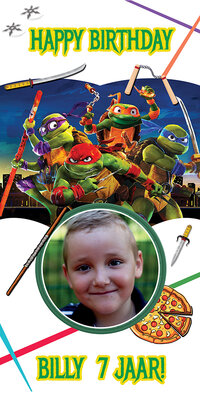 Gepersonaliseerde deurbanner Ninja Turtles thema