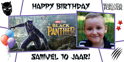 Gepersonaliseerde muurbanner Black Panther thema