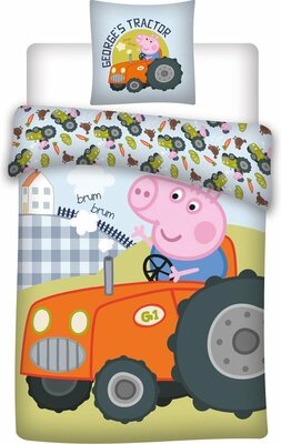 Peppa Pig peuter dekbedovertrek 100x135cm Tractor