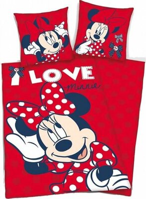 Minnie Mouse dekbedovertrek rood