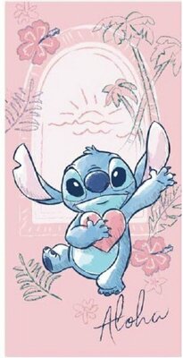 Lilo & Stitch strandlaken 70x140cm Aloha roze