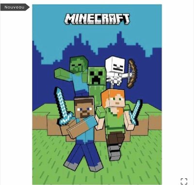Minecraft fleece deken 100x140cm