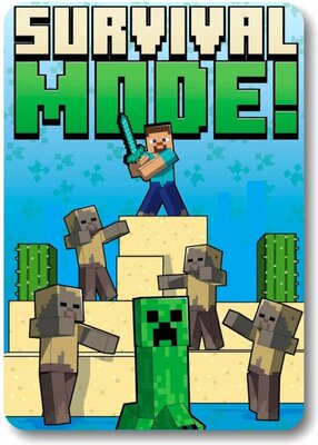 Minecraft fleece deken 100x140cm Survival