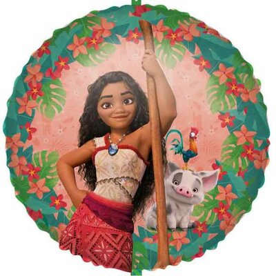 Vaiana folie ballon inclusief ballongewicht en lint