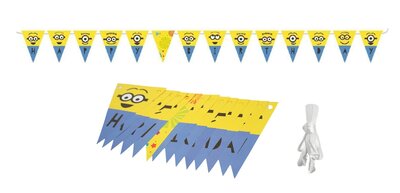Verschrikkelijke ikke HAPPY BIRTHDAY vlaggenlijn 330cm