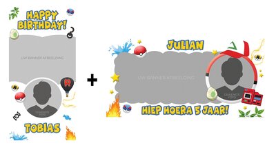 Gepersonaliseerde deur + muurbanner Pokemon thema