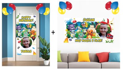 Gepersonaliseerde deur + muurbanner Pokemon thema