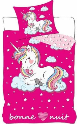 Unicorn dekbedovertrek 140x200cm katoen